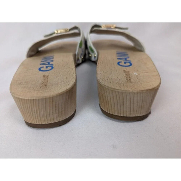 GANNI x DR. Scholl’s Sandals Kiosk Parrot Slides Wooden Platform Shoe EU 40 US 9 - Picture 10 of 16